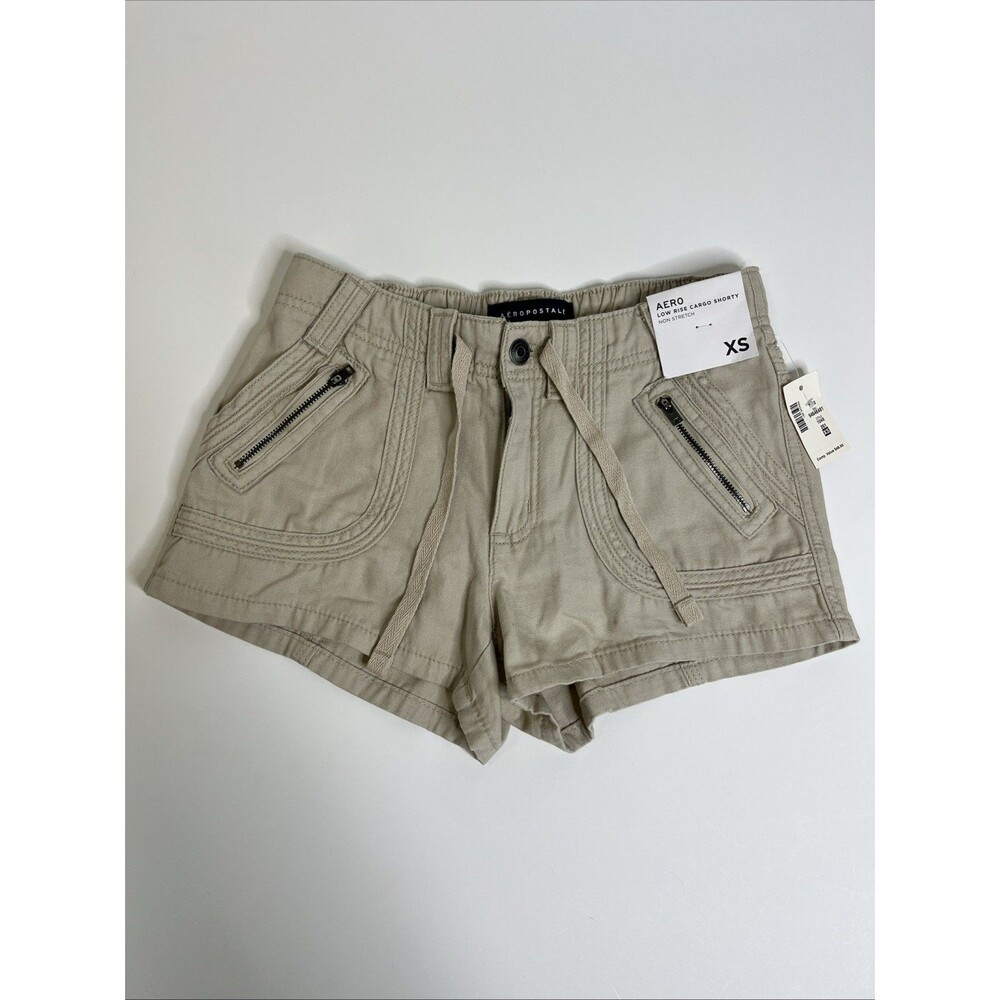 Aeropostale Low Rise Cargo Shorts Beige Women’s XS Casual Y2K